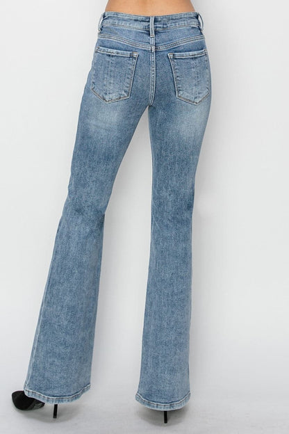 RISEN Full Size Mid Rise Bootcut Jeans.