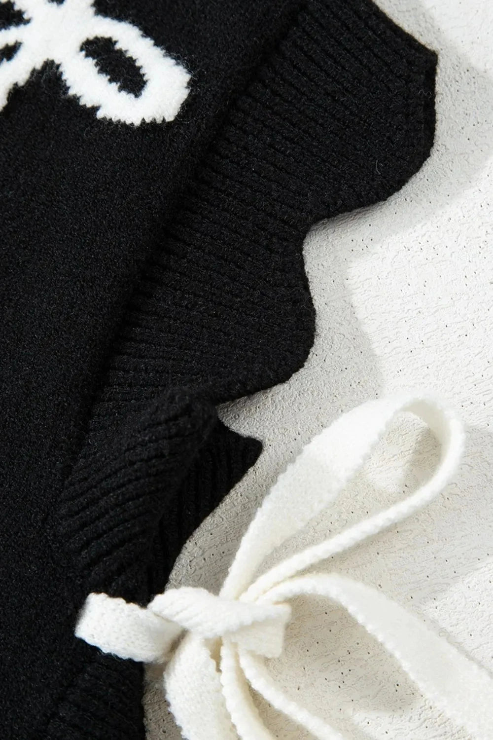 Bow Side Ties Scalloped Hem Cap Sleeve Sweater Simply Love