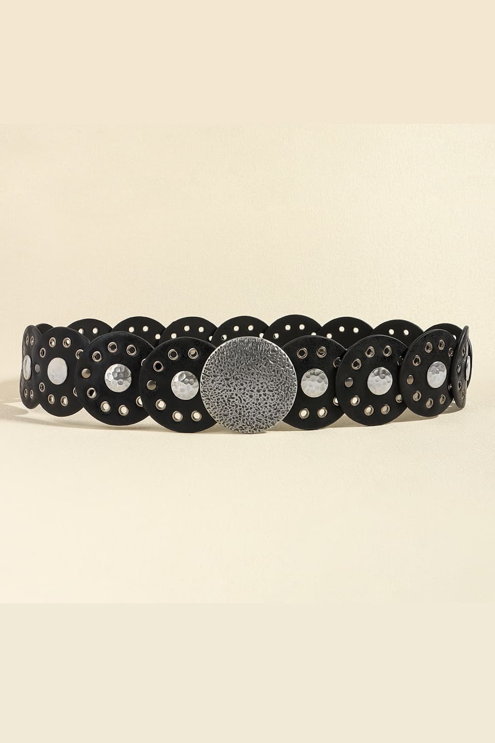 Round Shape PU Leather Belt.