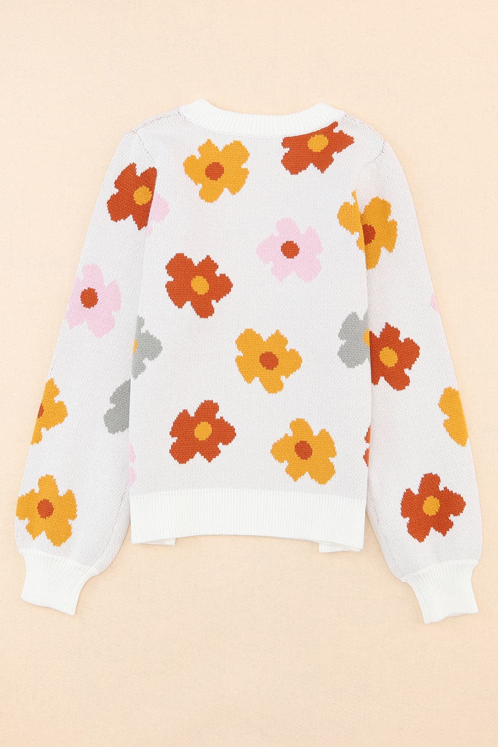 Floral Round Neck Sweater.