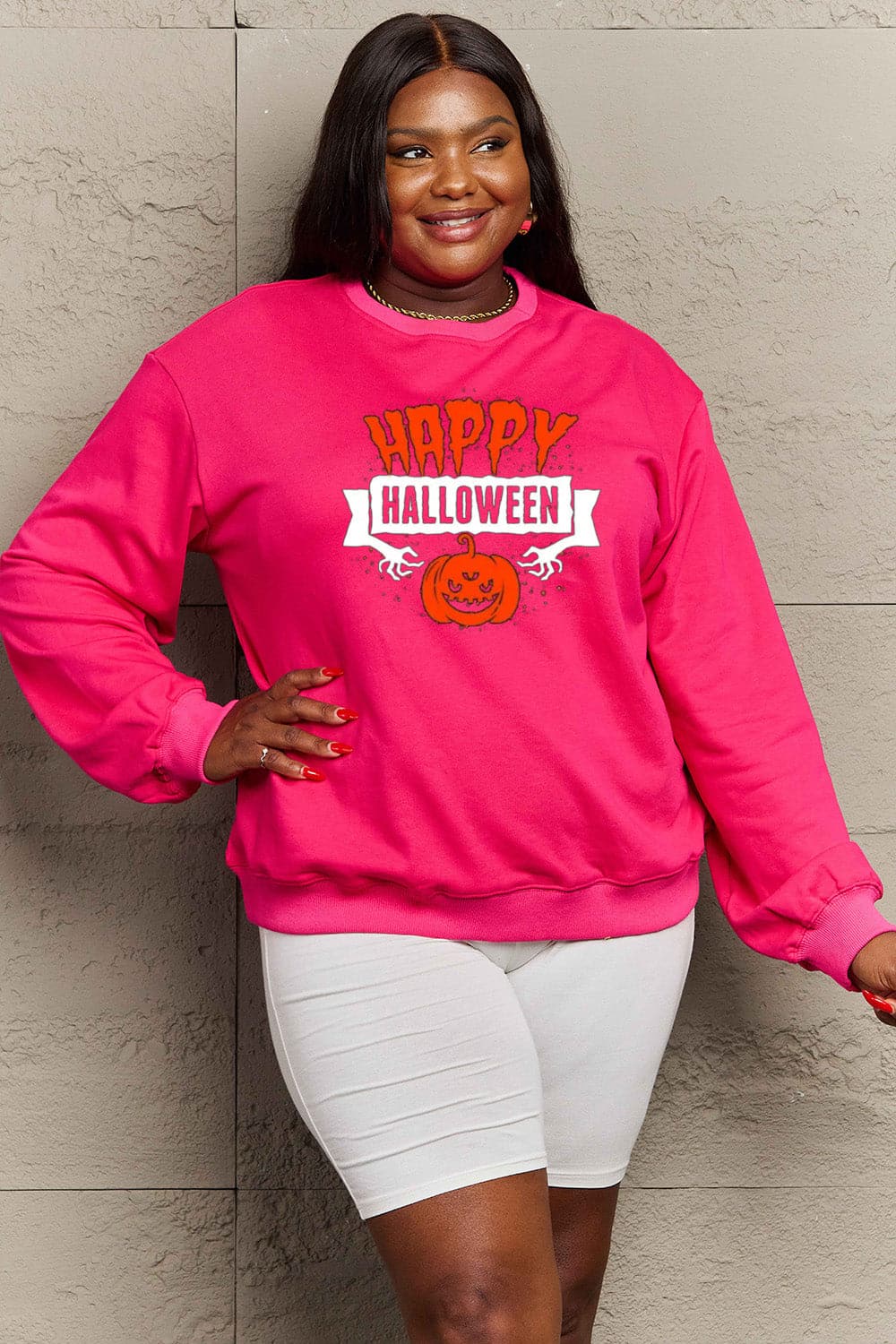 Happy Halloween cozy graphic sweatshirt