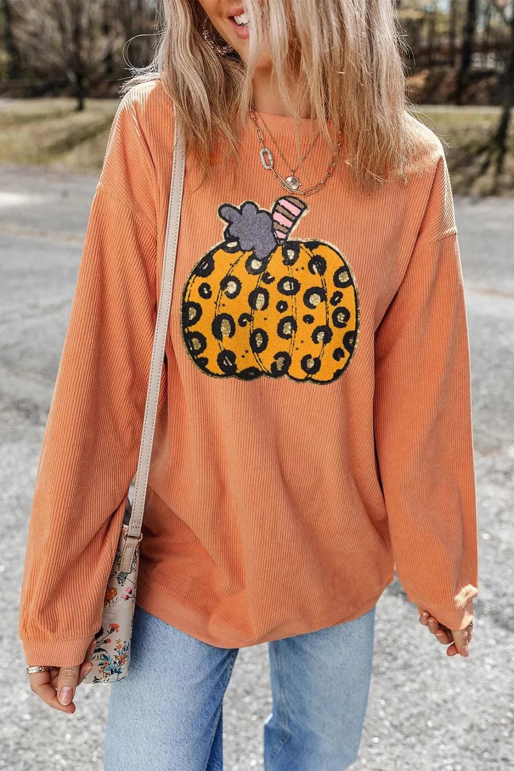 Pumpkin Round Neck Long Sleeve SweatshirtFeatures: Basic style
Sheer: Opaque
Stretch: No stretch
Material composition: 100% polyester
Care instructions: Machine wash cold. Tumble dry low.
Imported


Size
USLove Salve Pumpkin Round Neck Long Sleeve SweatshirtSweatshirts & Hoodies