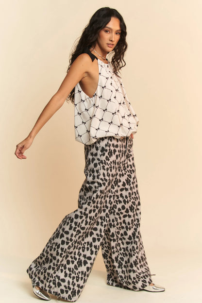 Davi & Dani Ribbon Checker Printed Tie Halter Neck Blouse Top - Love Salve 