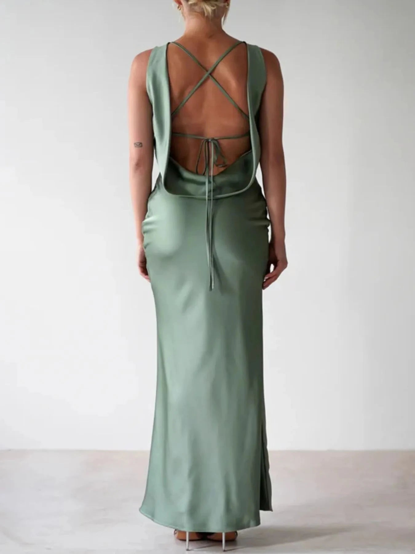 Satin Sleeveless Maxi Dress Coco’s Tee Boutique