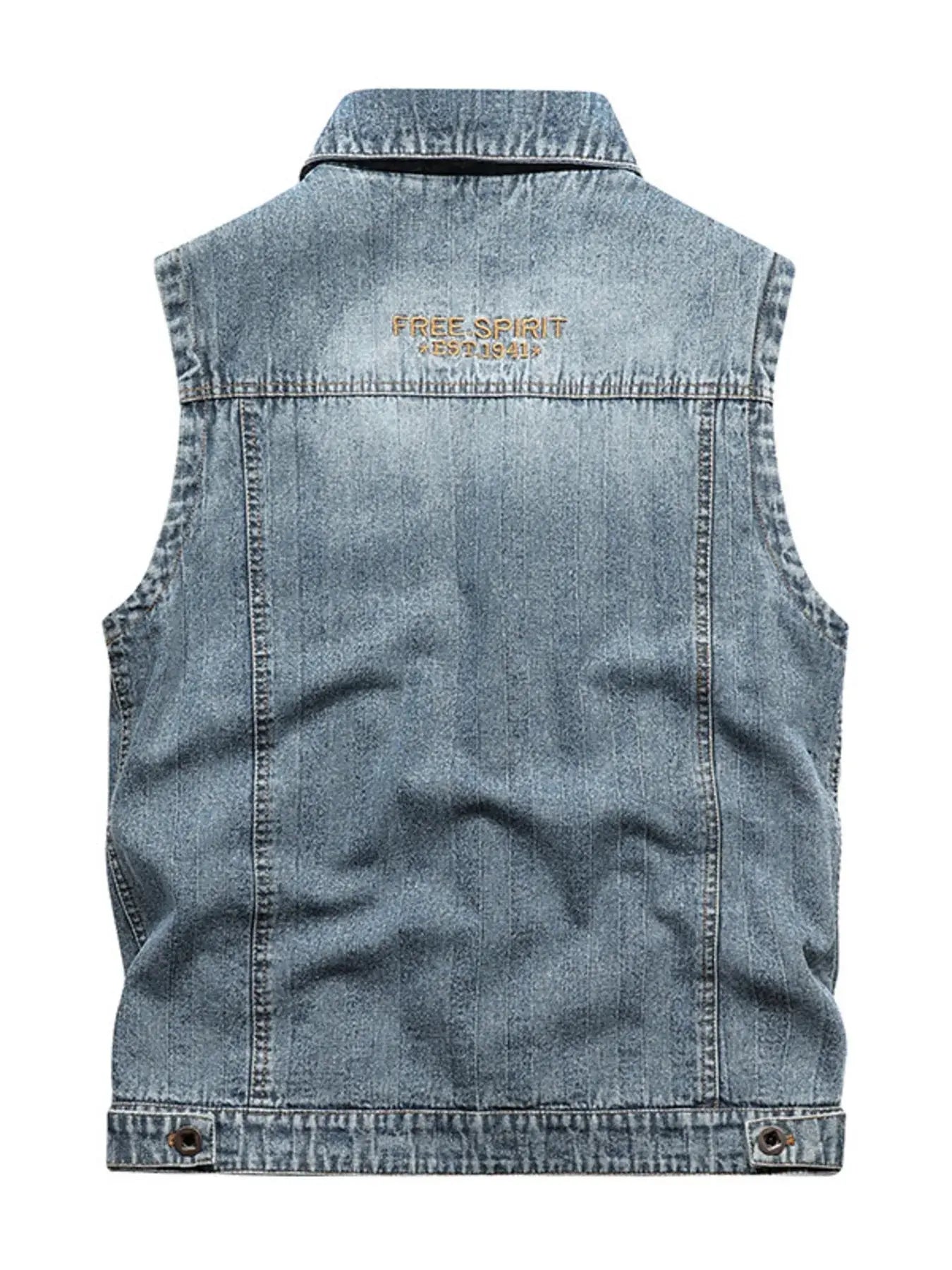 Men's Plus Size Button Up Denim Vest Simply Love