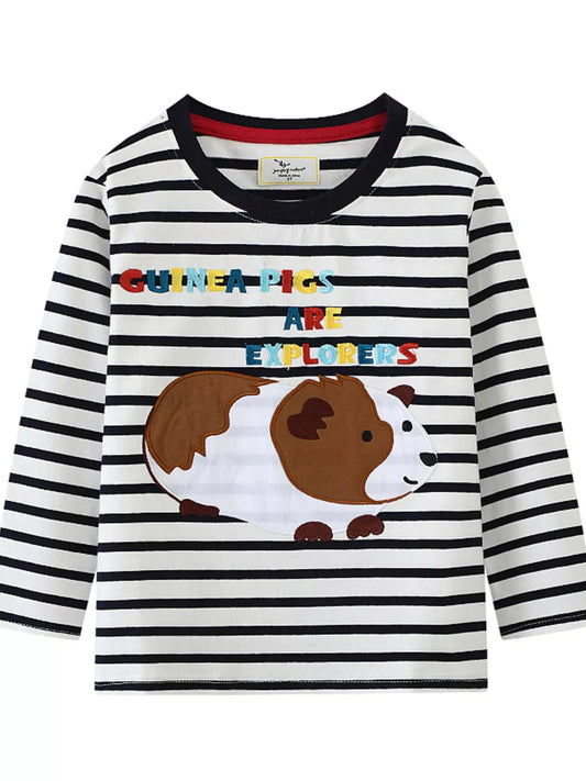 Guinea Pig Explorer Striped Long Sleeve T Shirt For Kids Simply Love