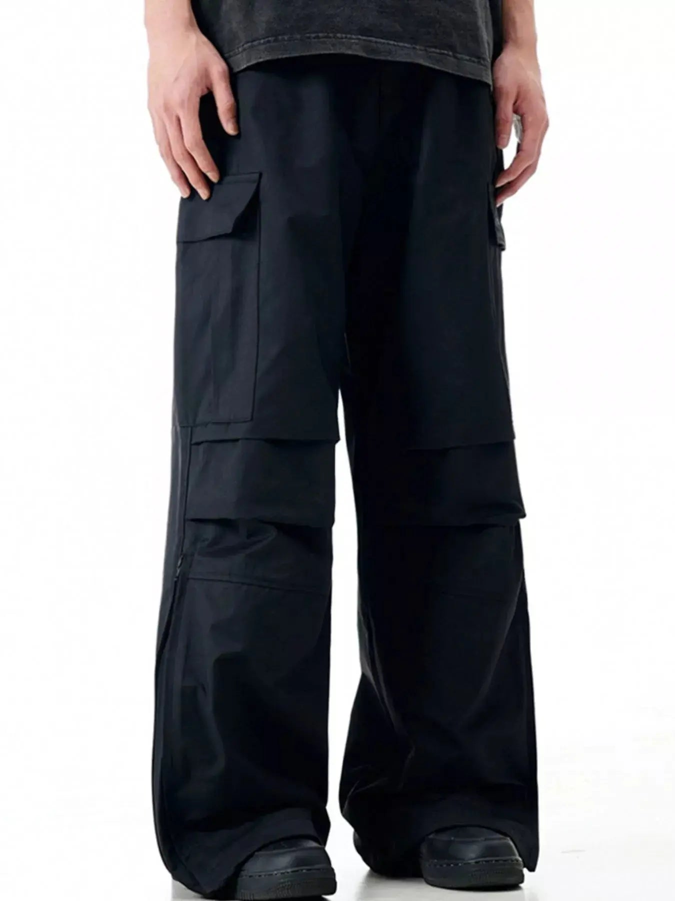 Men's Loose Fit Cargo Pants With Multiple Pockets Polyester Spandex Blend Simply Love