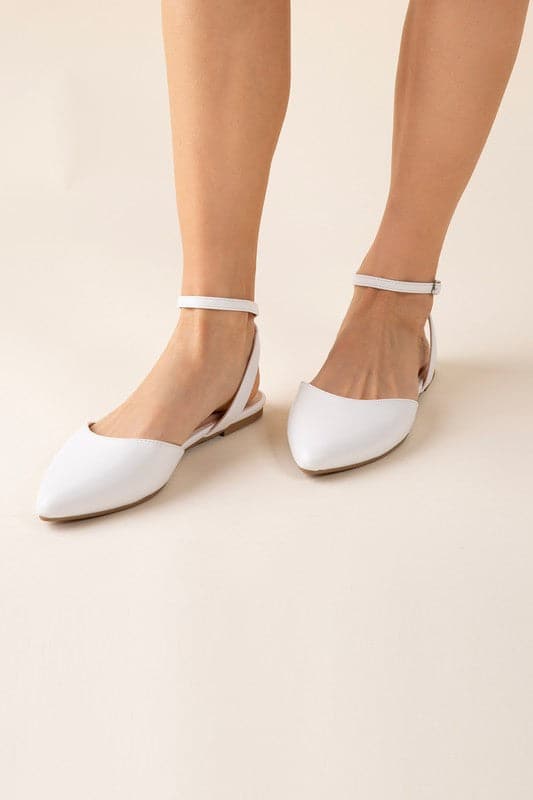 LINDEN-S Ankle Strap Flats.