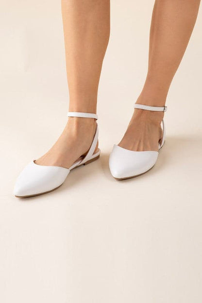 LINDEN-S Ankle Strap Flats.