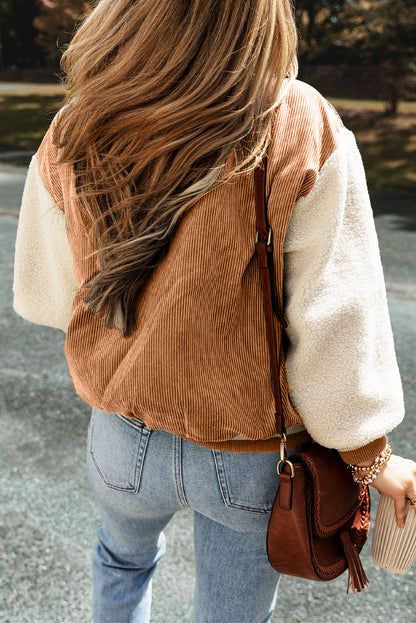 Buckskin corduroy fleece bomber