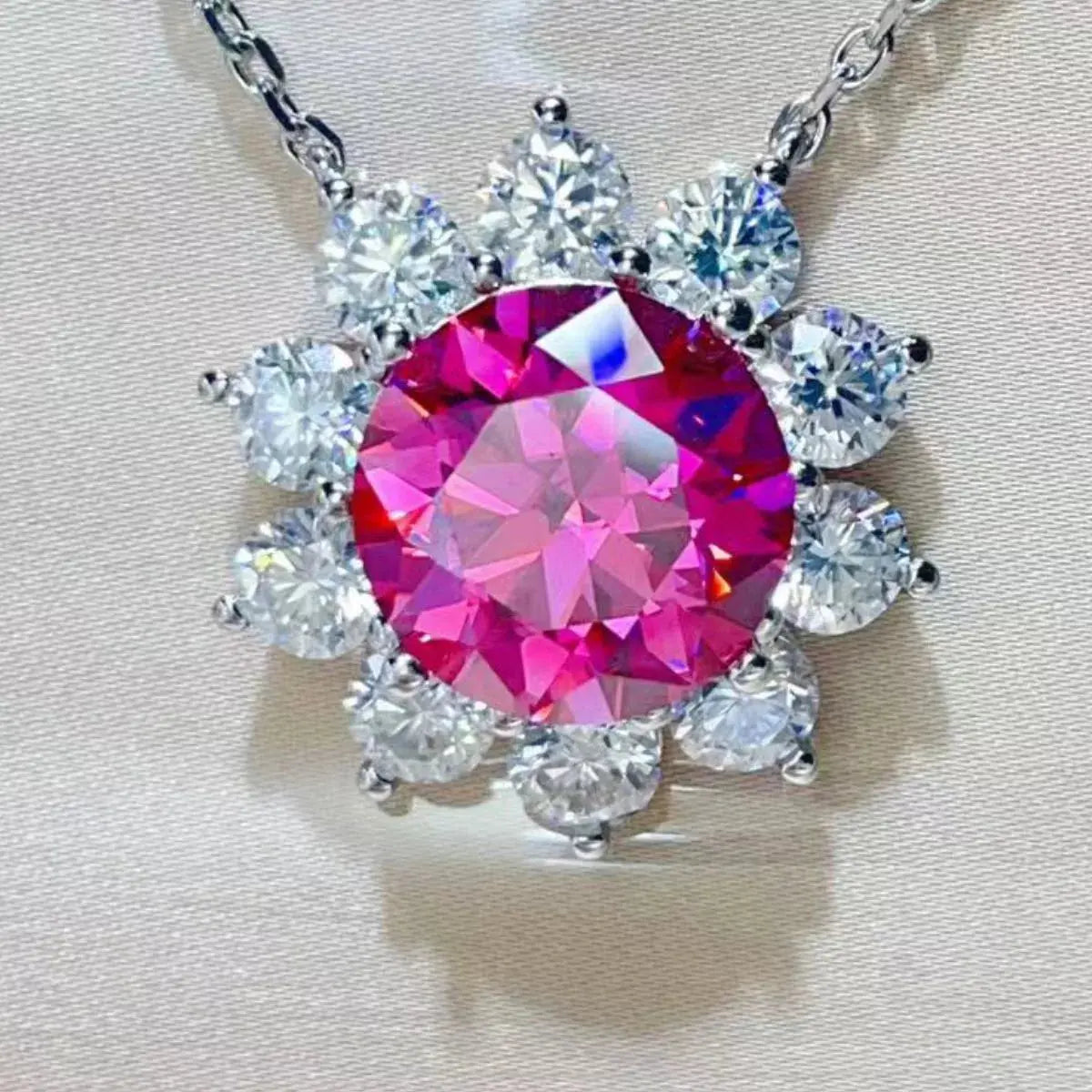 5 Carat Moissanite 925 Sterling Silver Pendant Necklace Simply Love