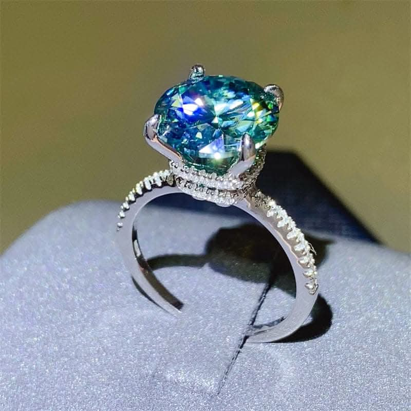 5 Carat Moissanite Zircon 925 Sterling Silver Ring.