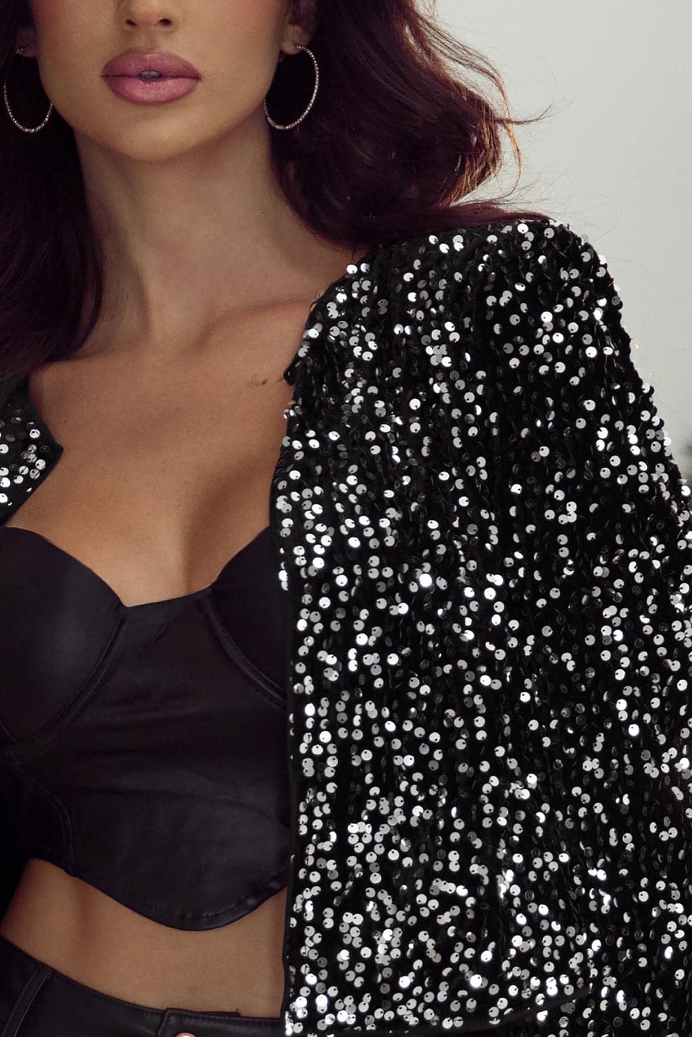 Sparkling Sequin Open Jacket