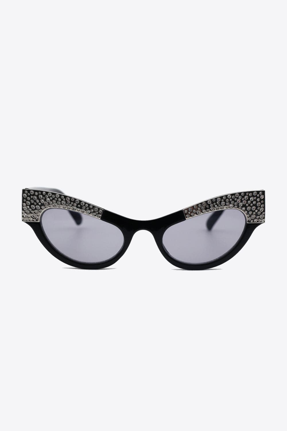 UV400 Rhinestone Trim Cat-Eye Sunglasses.