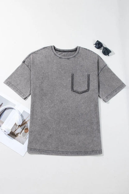 Mineral Wash Half Sleeve Vintage T Shirt
