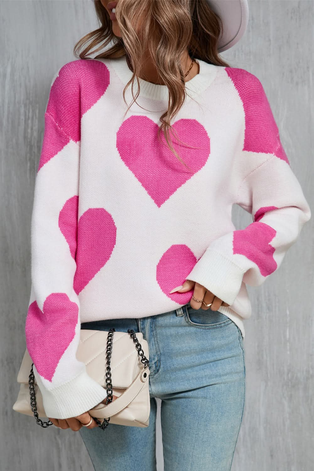 Heartfelt angel wings oversized sweater with dropped shoulders