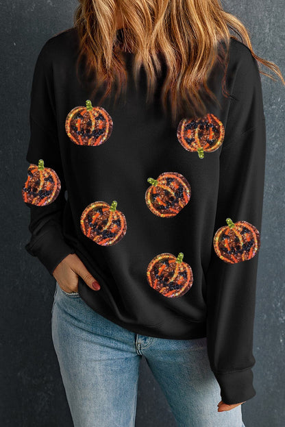 Cozy pumpkin oversized sweatshirt with dropped shoulders