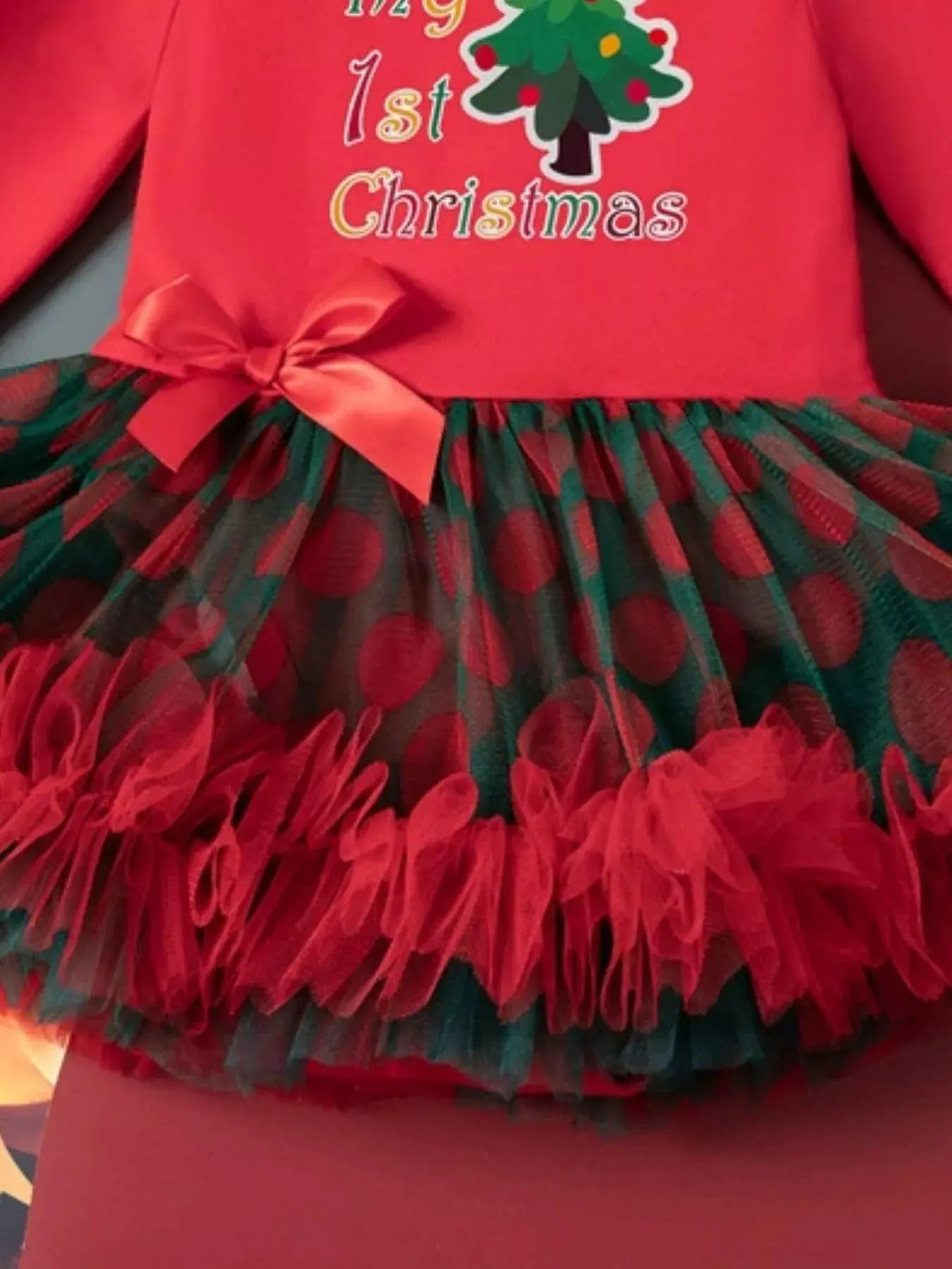 Children's Christmas Stocking Tulle Ruffle Dress Simply Love