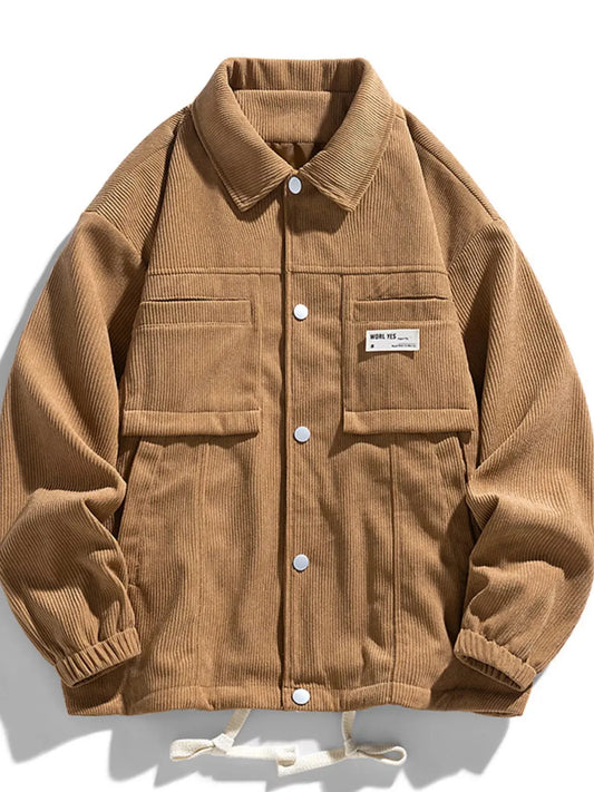 Men's Plus Size Corduroy Button-Down Jacket Simply Love