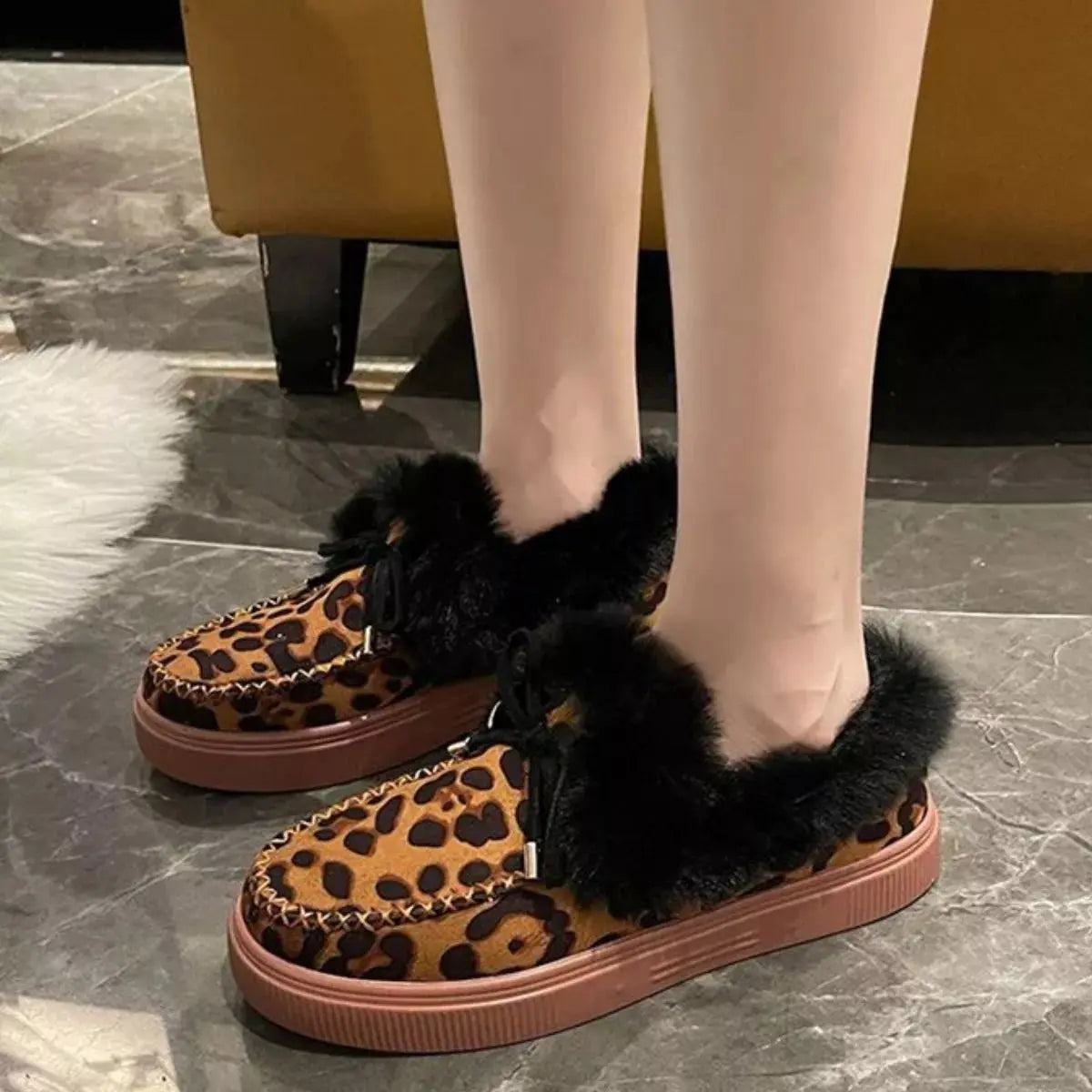 Fuzzy Round Toe Slip-Ons Simply Love