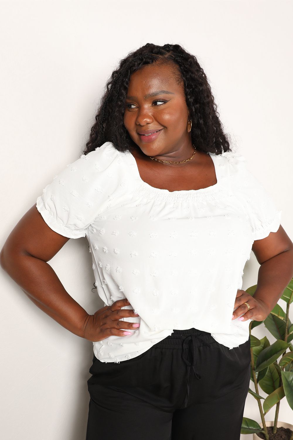 Double Take: Puff Sleeve Square Neck Blouse