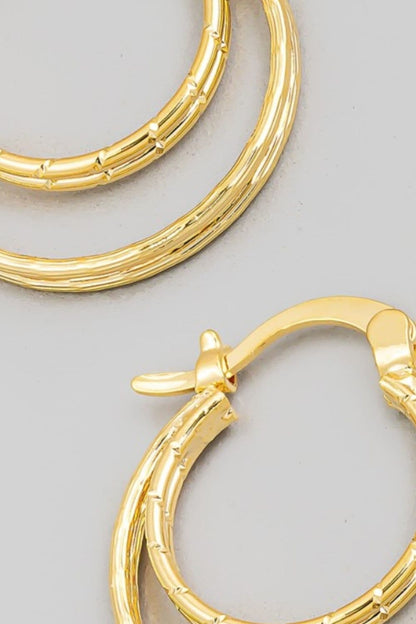 Elegant double circle hoop earrings