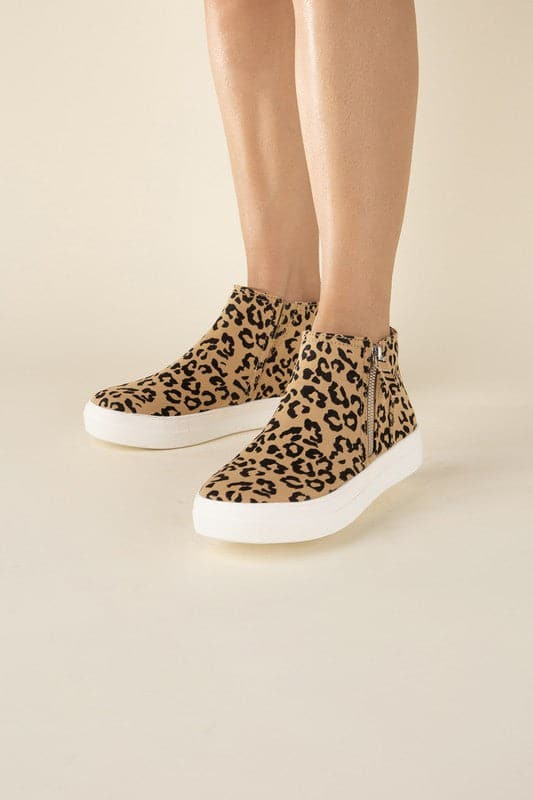 Route-S High Top Leopard Sneakers.