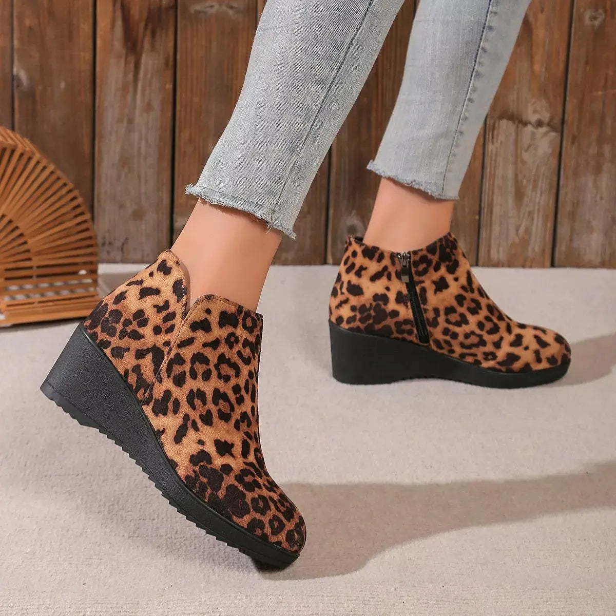 Round Toe Wedge Ankle Boots Simply Love