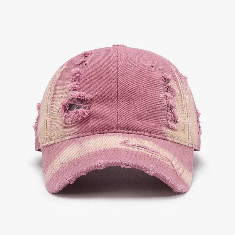 Distressed Adjustable Cotton Baseball Cap.