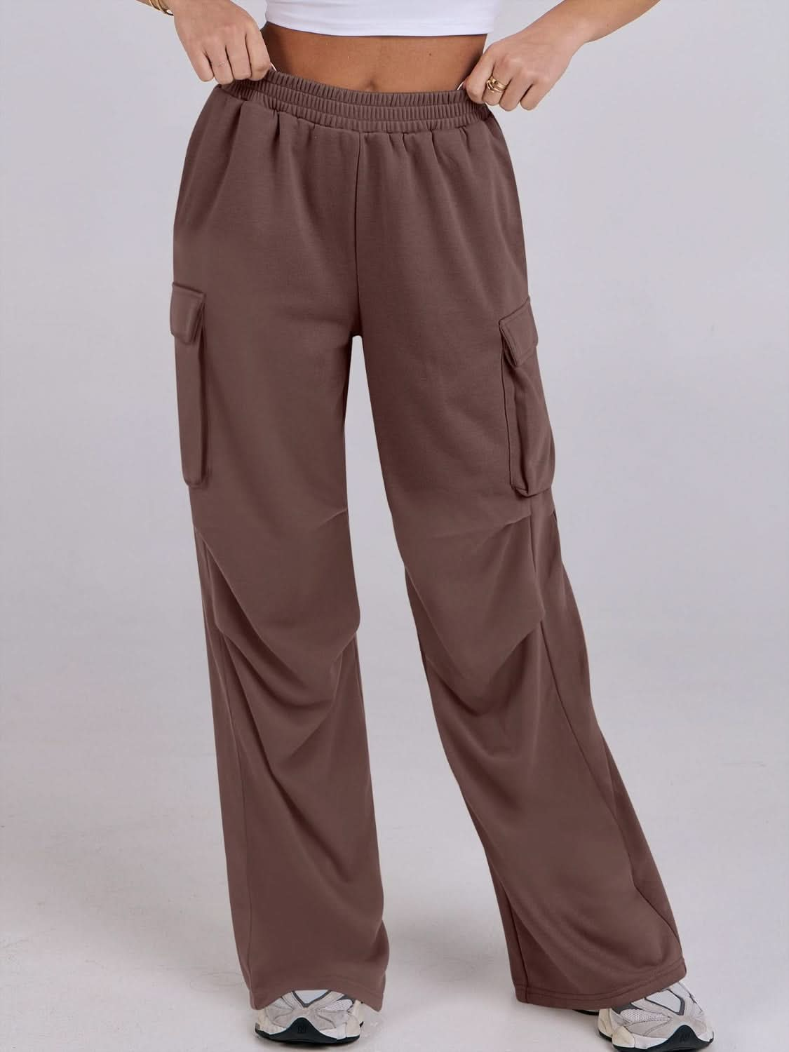 Wide-Leg Comfort Pants with Elastic Waist and Pockets