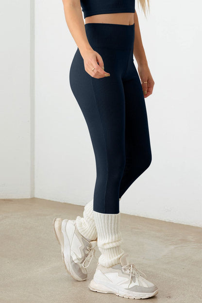 Le Lis Ribbed Crop Cami and High Waist Brushed Leggings Set.