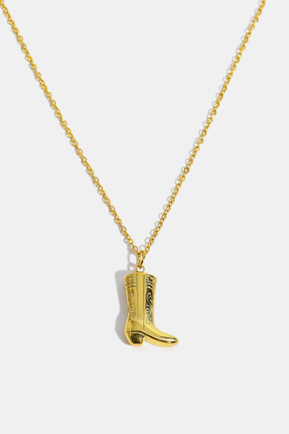 Cowboy Boot Pendant Stainless Steel Necklace Coco’s Tee Boutique