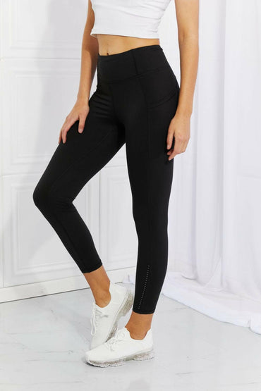 Leggings Depot Full Size Strengthen and Lengthen Reflective Dot Active Leggings.