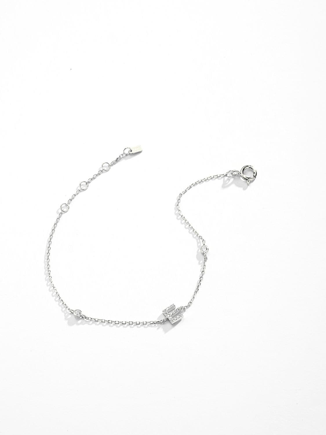 A To F Zircon 925 Sterling Silver Bracelet.