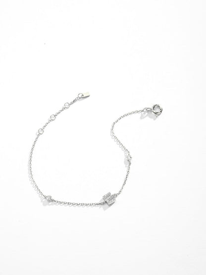 A To F Zircon 925 Sterling Silver Bracelet.