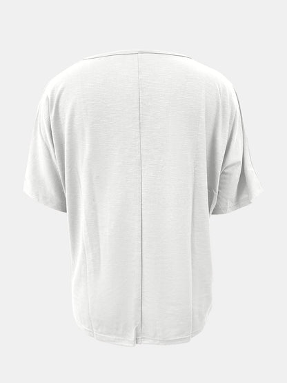 Full Size Scoop Neck Short Sleeve T-Shirt.