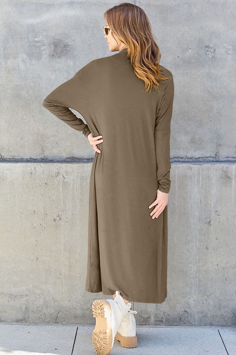 Basic Bae Full Size Open Front Long Sleeve Cover Up.