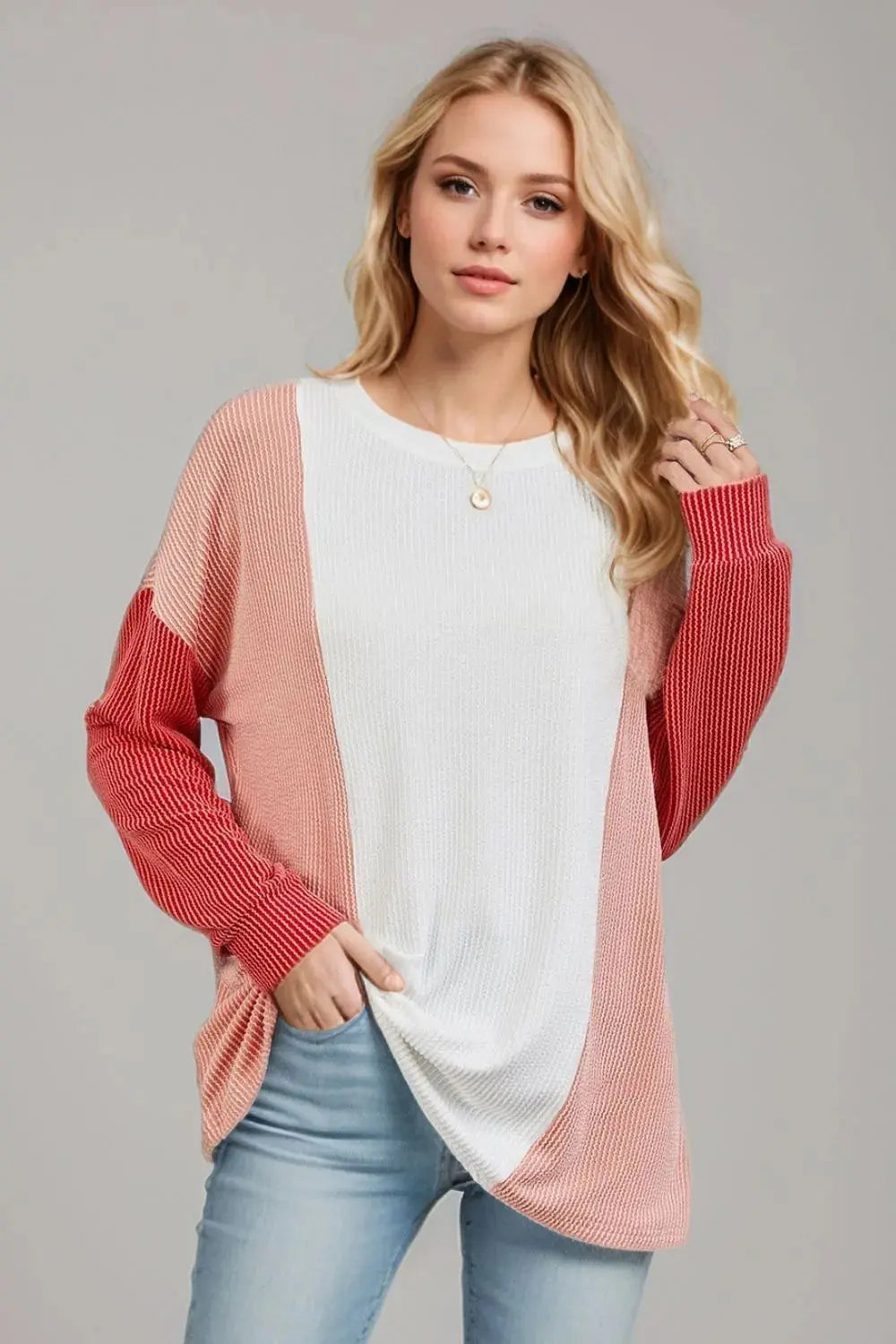 Double Take: Textured Long Sleeve Tee - Love Salve