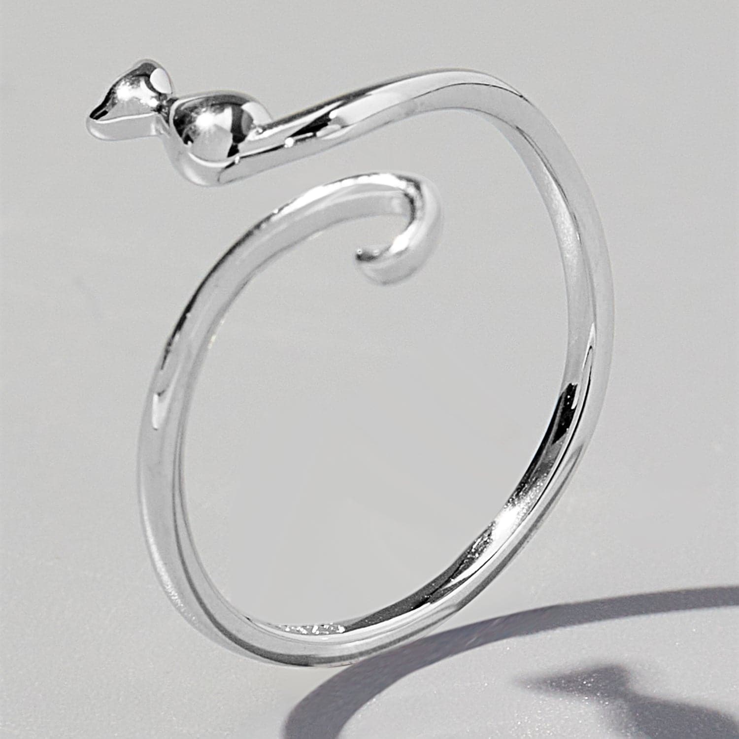 Cat Shape 925 Sterling Silver Ring.