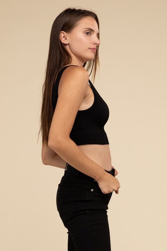 Ribbed Seamless Crop Top.