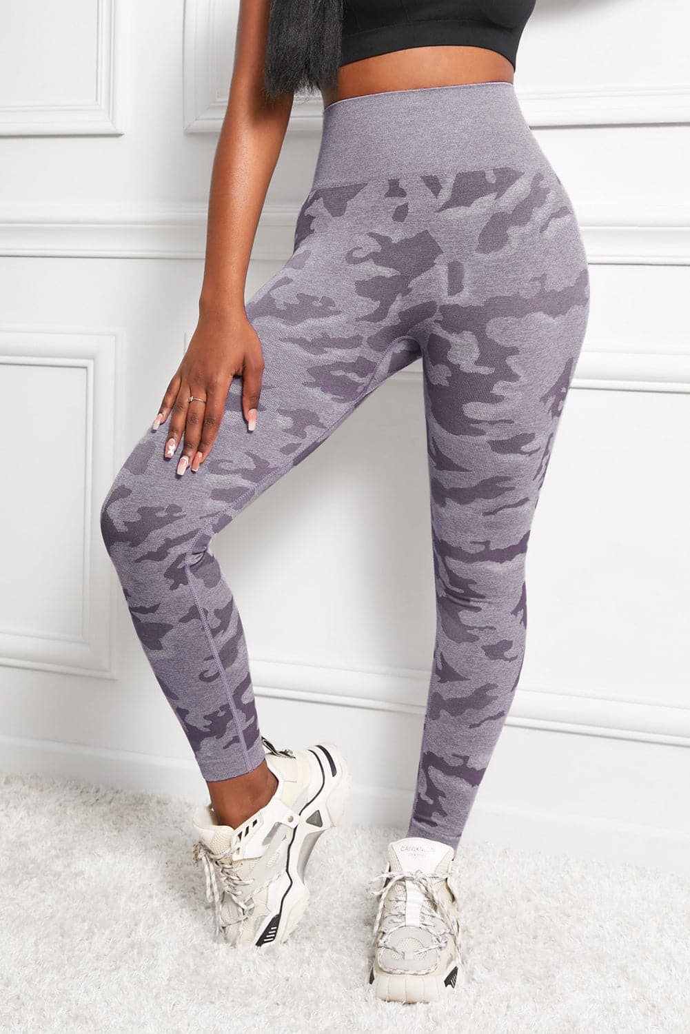 Camo Print Seamless High Waist Yoga Leggings.