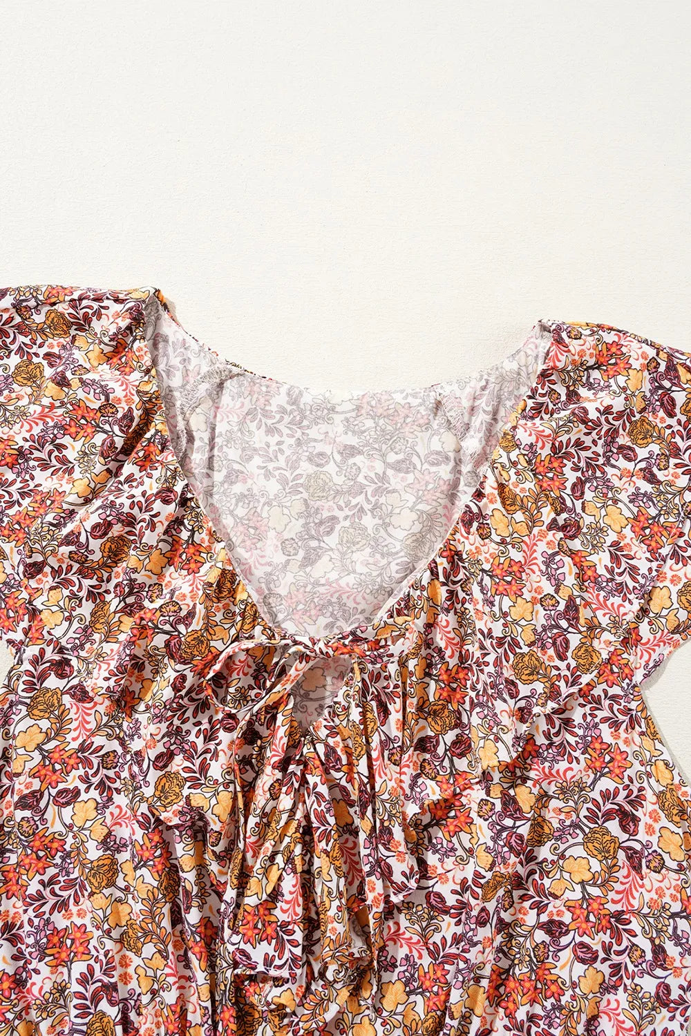 Simply Love: Floral Knot Blouse, Ruffled Sleeves