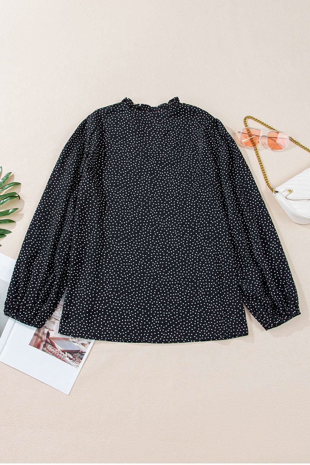 Black leopard print blouse - plus size - Love Salve 