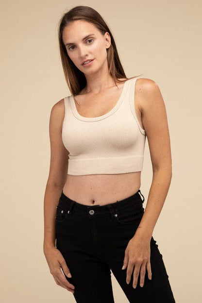 Ribbed Seamless Crop Top.