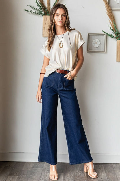 Mittoshop High Waist Wide Leg Jeans