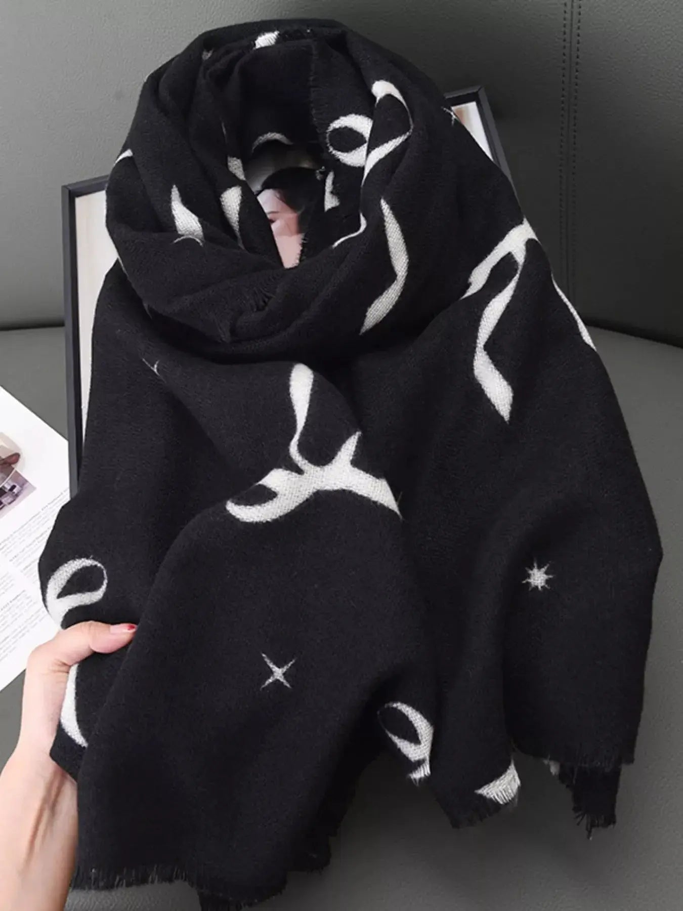 Bow Print Lightweight Scarf Simply Love