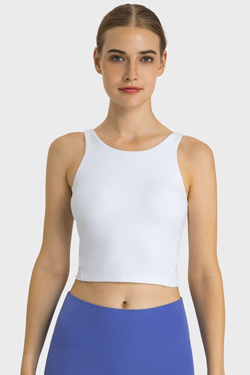 Feel Like Skin Highly Stretchy Cropped Sports Tank.