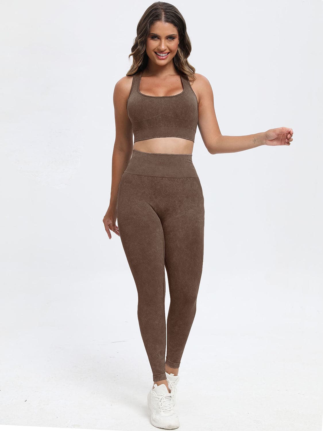 Scoop Neck Wide Strap Top and Pants Active Set.