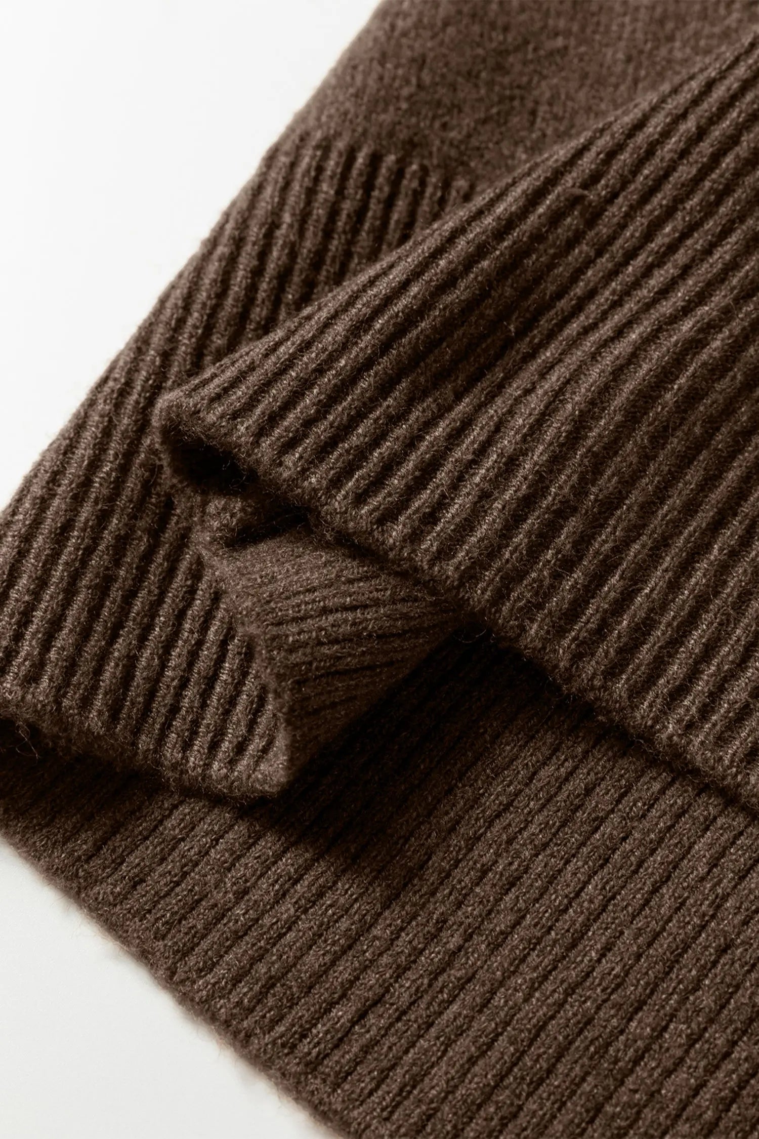 Coffee Dotted Print Knit Sweater Ribbed Edge Cozy Women Pullover Dear-Lover Dropshipping