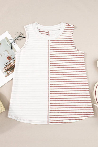 Striped Round Neck Tank.